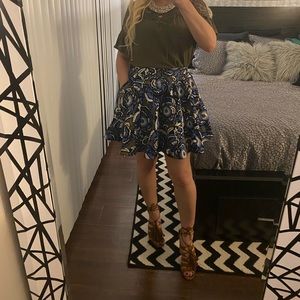 Express flower printed mini skirt